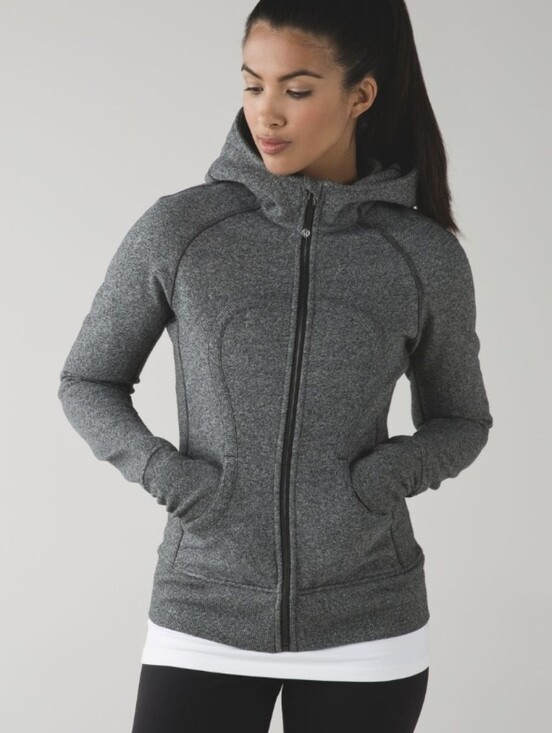 lululemon athletica Tops - lululemon athletica Heathered Gray Scuba Full-Zip Hooded Jacket Sz.6